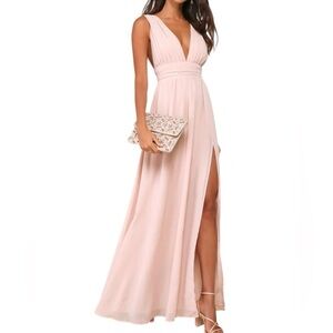 Lulus Heavenly Hues Blush Maxi Dress